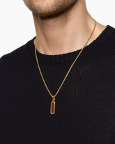 Streamline® Inlay Amulet in 18K Yellow Gold with Red Agate and Meteorite, 30.7mm